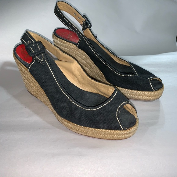 CHRISTIAN LOUBOUTIN size 40 platform wedge heels - Picture 10 of 14